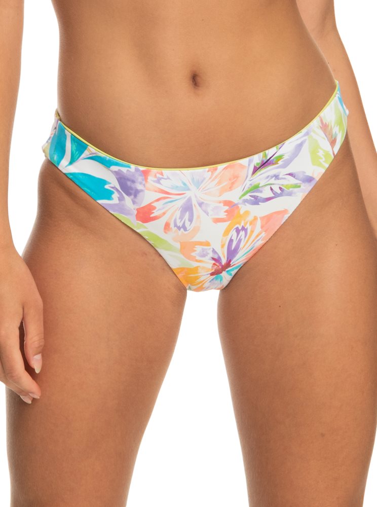 Bas De Bikini Roxy Retro Revo Reversible Hipster Blanche Femme | DFZ-67329612