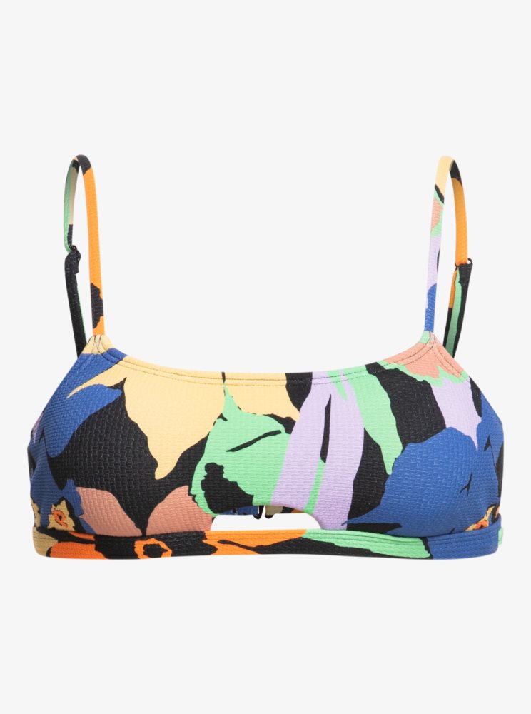 Hauts De Bikini Roxy Color Jam Bralette Grise Foncé Fleur Femme | OCU-70859693