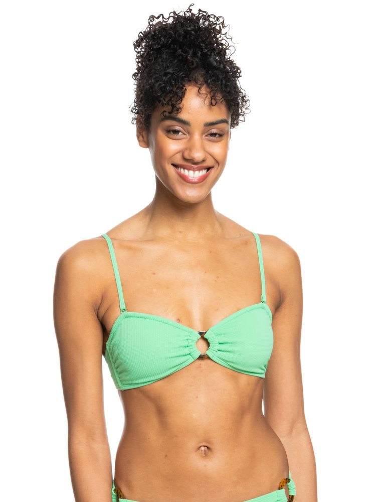 Hauts De Bikini Roxy Color Jam Bandeau Vert Femme | UFA-90234622