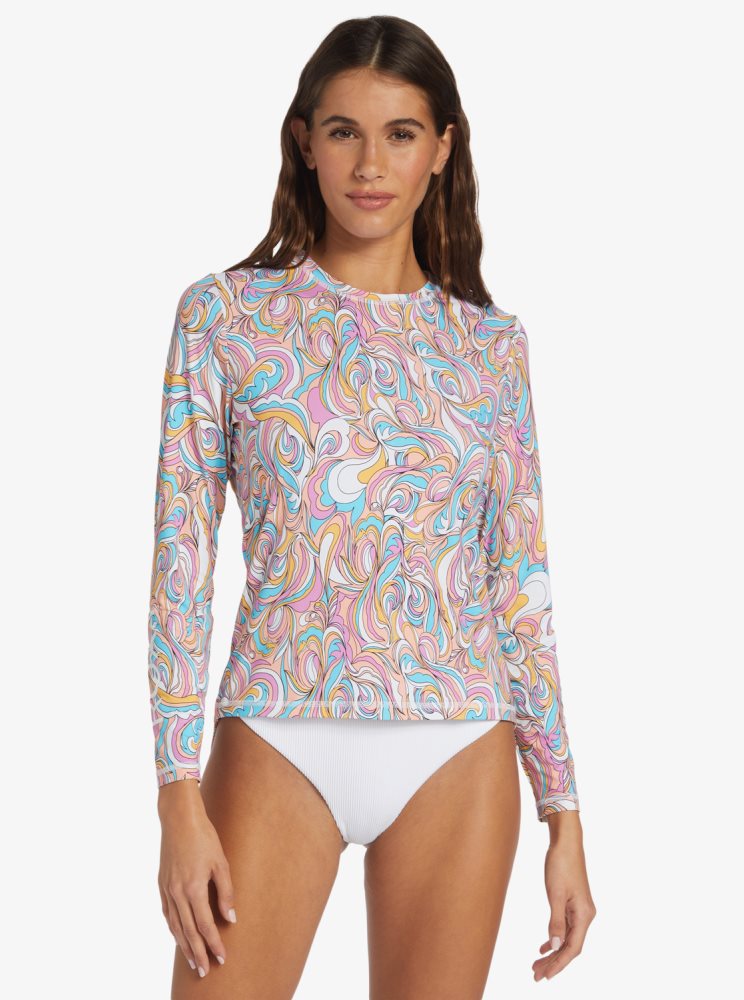 Rashguards Roxy Sea Skippin UPF 50 Long Sleeve Multicolore Femme | GDU-48661244