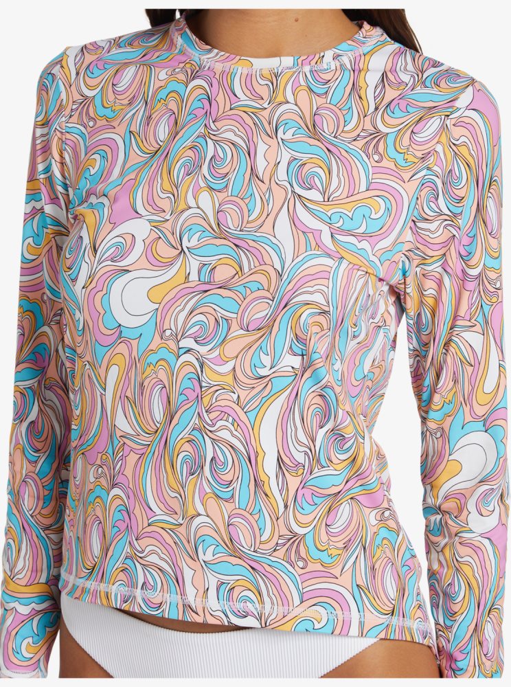 Rashguards Roxy Sea Skippin UPF 50 Long Sleeve Multicolore Femme | GDU-48661244