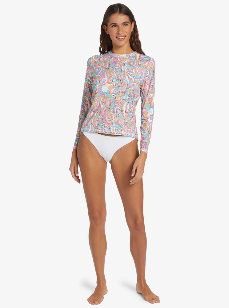 Rashguards Roxy Sea Skippin UPF 50 Long Sleeve Multicolore Femme | GDU-48661244