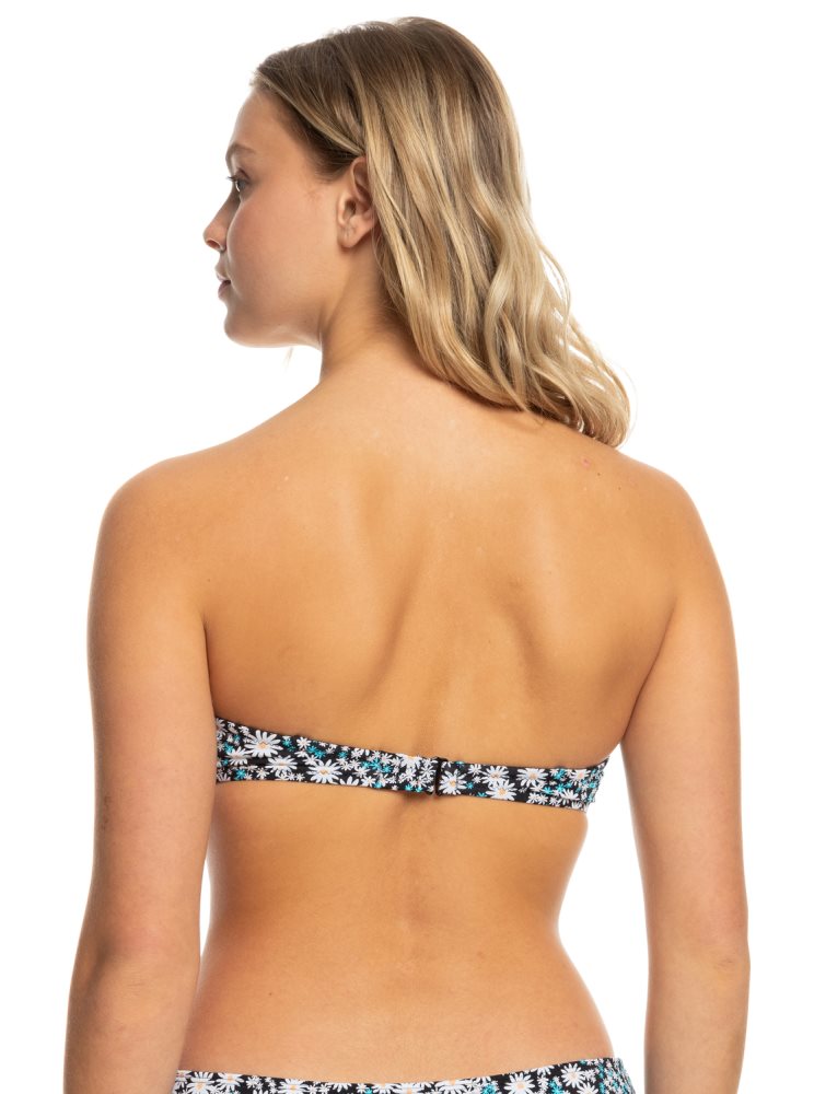 Hauts De Bikini Roxy Printed Beach Classics Bandeau Grise Foncé Femme | TGM-17364055