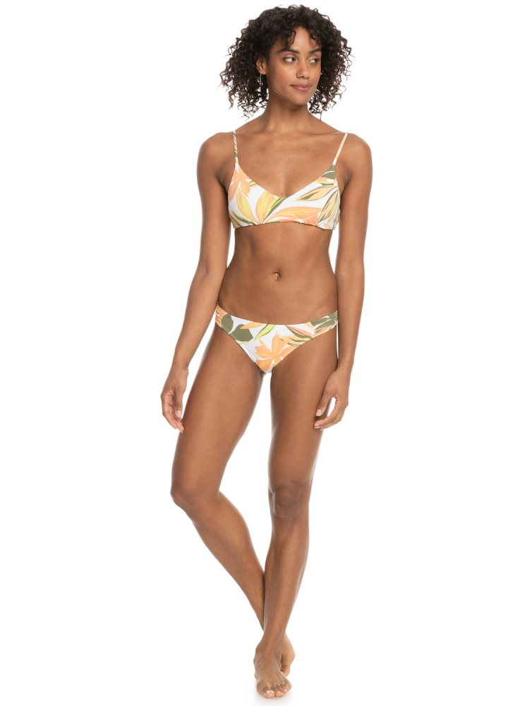 Bas De Bikini Roxy Printed Beach Classics Moderate Blanche Femme | QDQ-56161998