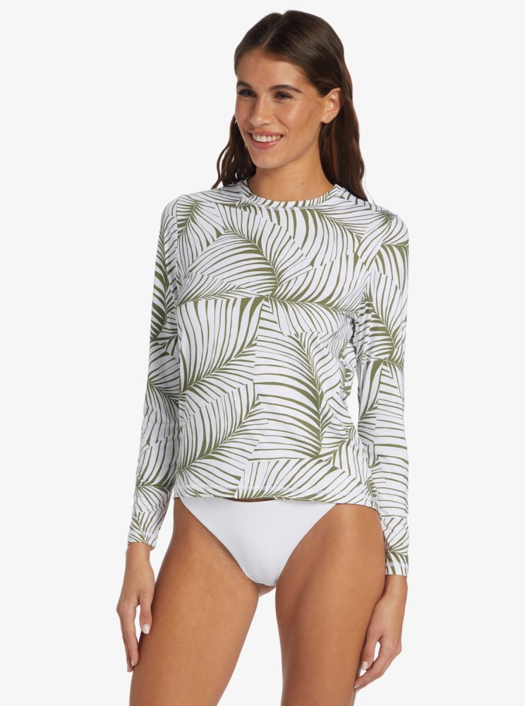 Rashguards Roxy Sea Skippin UPF 50 Long Sleeve Vert Femme | SGZ-12804774