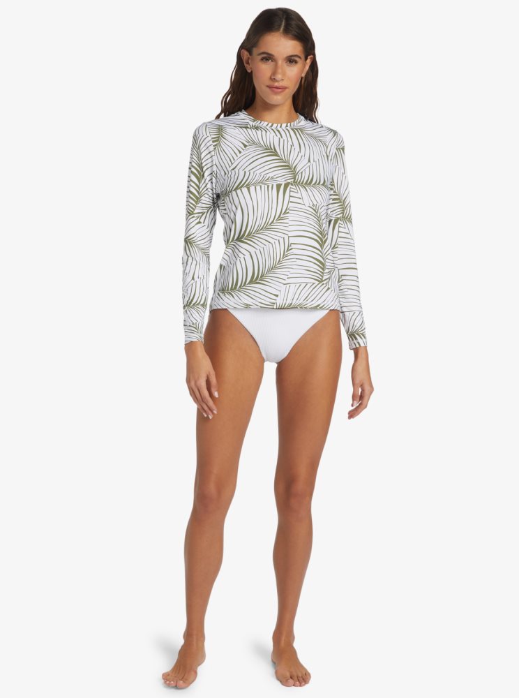 Rashguards Roxy Sea Skippin UPF 50 Long Sleeve Vert Femme | SGZ-12804774