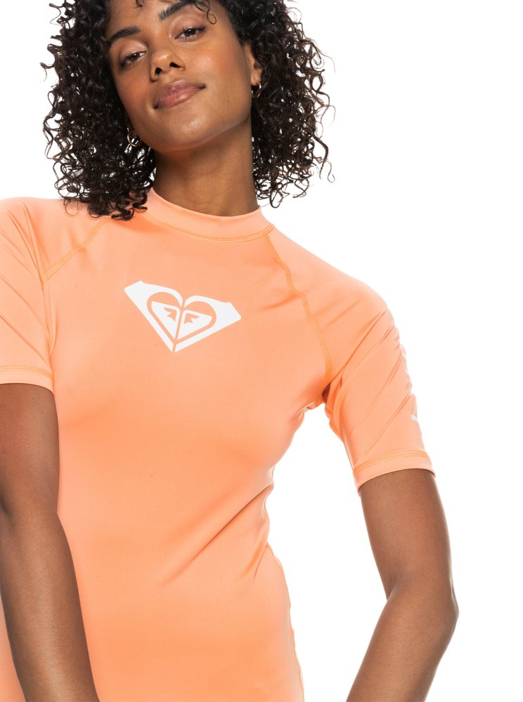 Rashguards Roxy Whole Hearted Corta Sleeve UPF 50 Rose Femme | USX-72157546