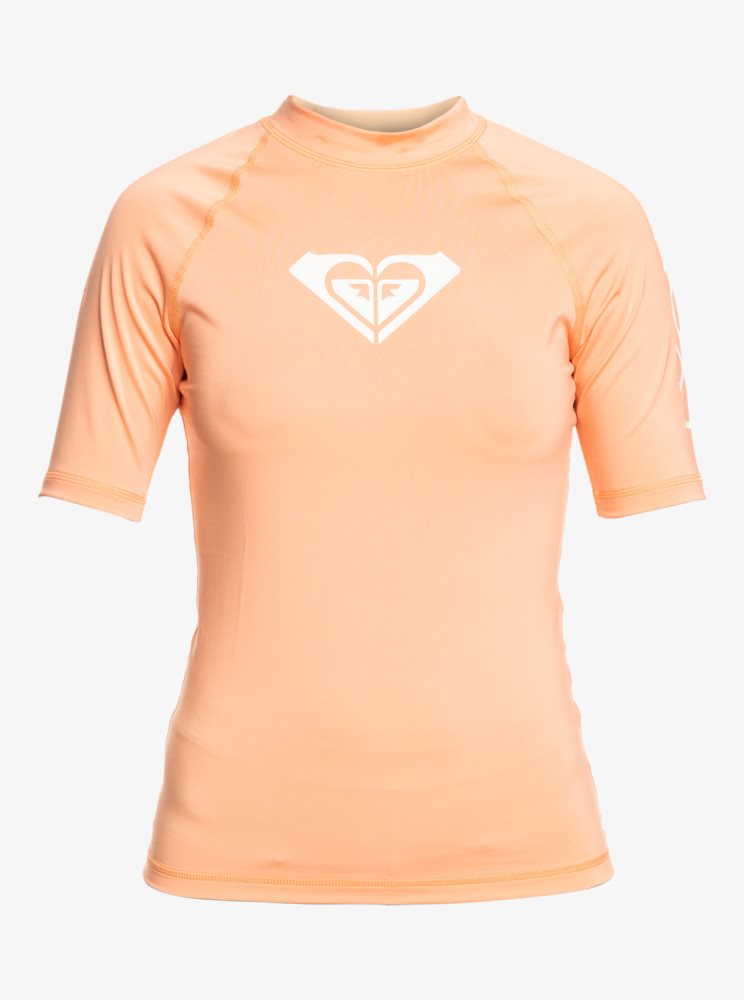 Rashguards Roxy Whole Hearted Corta Sleeve UPF 50 Rose Femme | USX-72157546