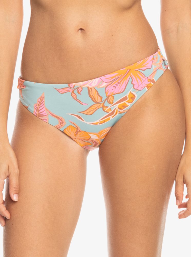 Bas De Bikini Roxy Printed Beach Classics Hipster Bleu Femme | ZLG-85132670