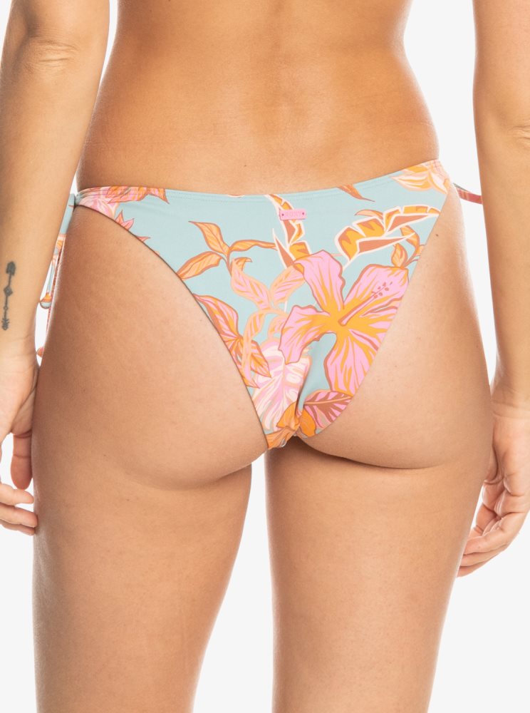 Bas De Bikini Roxy Printed Beach Classics Cheeky Bleu Femme | QPM-51748900