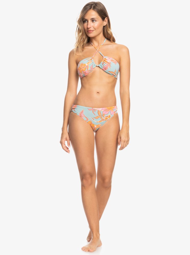 Bas De Bikini Roxy Printed Beach Classics Hipster Bleu Femme | ZLG-85132670