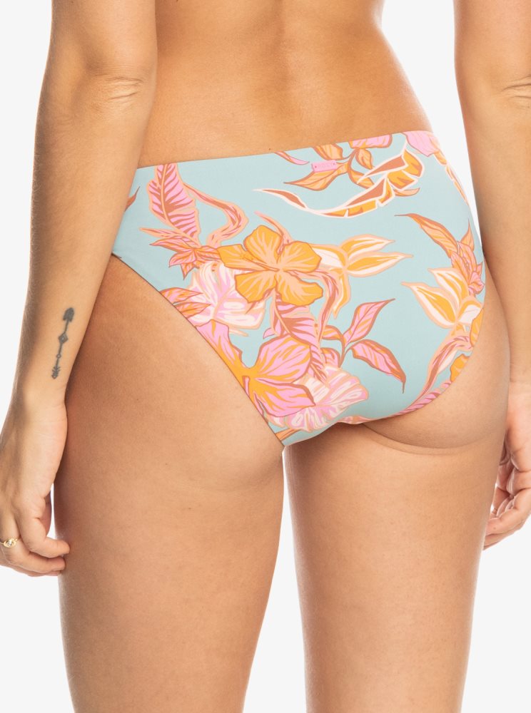 Bas De Bikini Roxy Printed Beach Classics Hipster Bleu Femme | ZLG-85132670