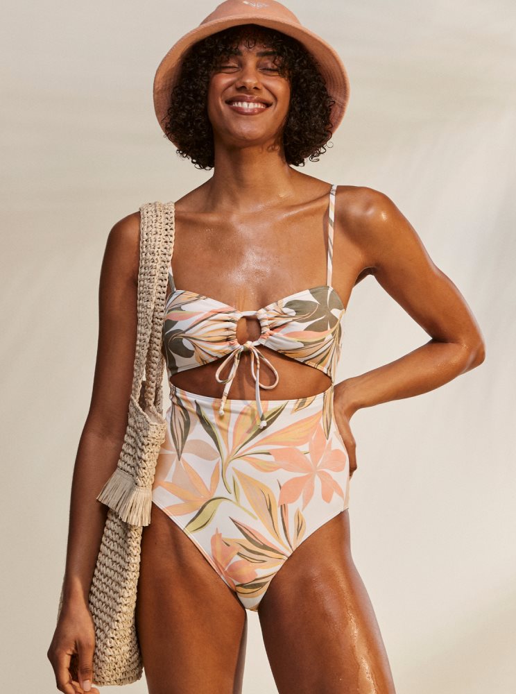 Maillots De Bain Roxy Printed Beach Classics Blanche Femme | LDM-78474965