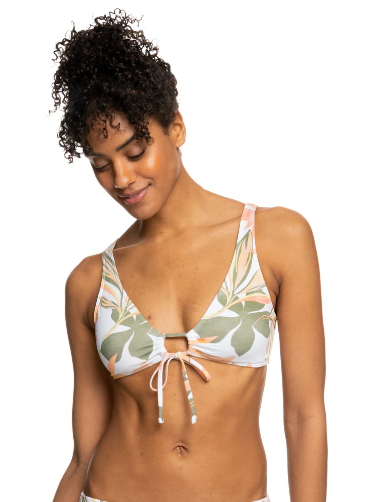 Hauts De Bikini Roxy Printed Beach Classics Bralette Blanche Femme | FAU-20710359