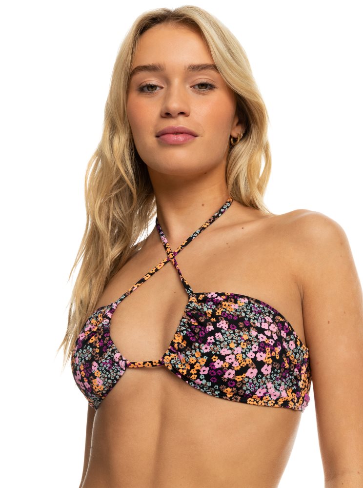 Hauts De Bikini Roxy Printed Beach Classics Triangle Grise Foncé Femme | LAH-61327447