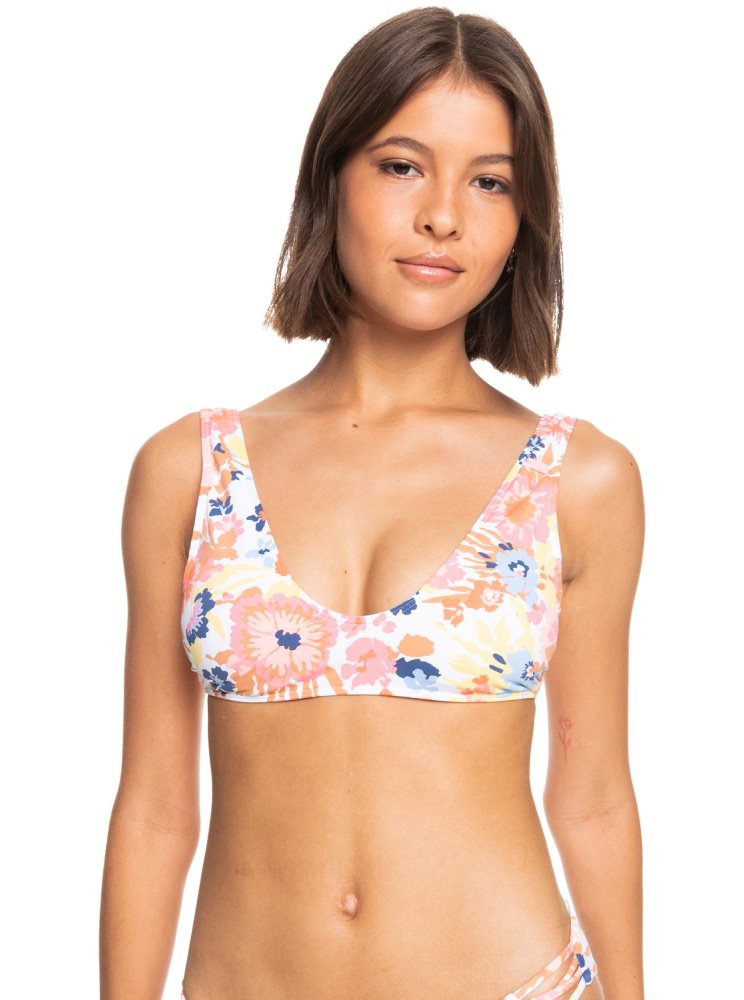 Hauts De Bikini Roxy Printed Beach Classics Bralette Blanche Femme | XXC-82565411