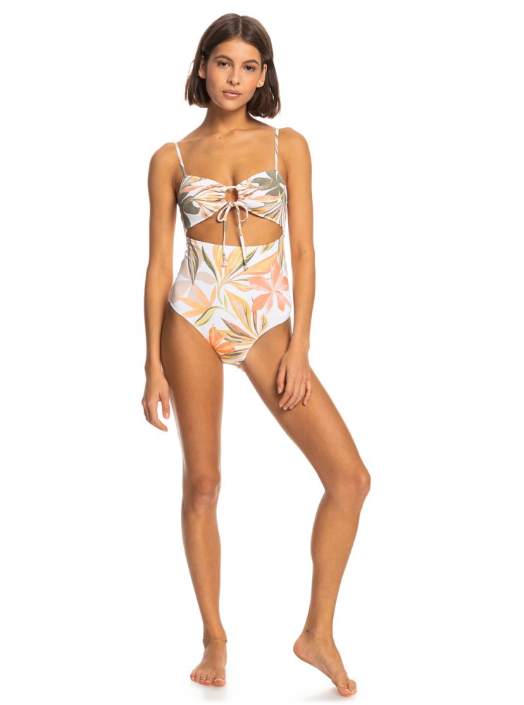 Maillots De Bain Roxy Printed Beach Classics Blanche Femme | LDM-78474965