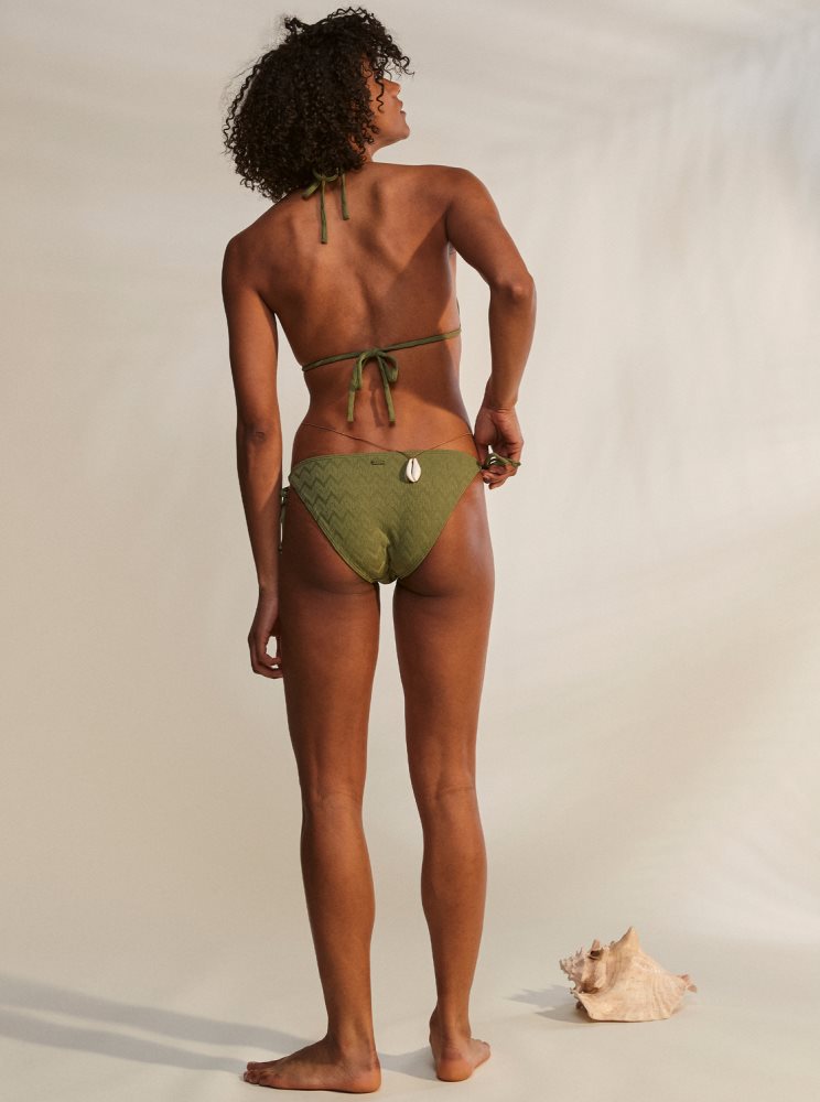 Hauts De Bikini Roxy Current Coolness Elongated Triangle Vert Olive Vert Femme | WTH-92021440