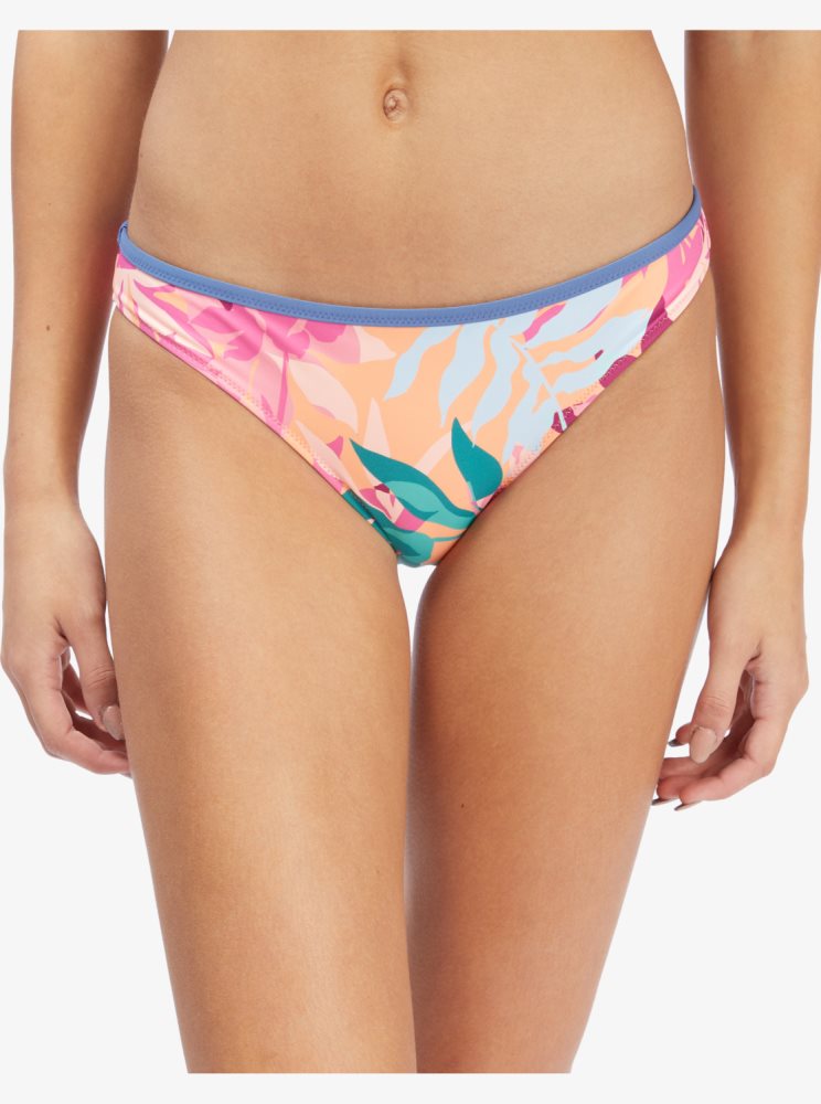 Bas De Bikini Roxy Active Regular Coverage Blanche Orange Rose Femme | HXJ-06240805