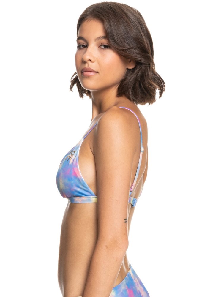 Hauts De Bikini Roxy POP SURF Reversible Fixed Triangle Bleu Femme | XED-02167810