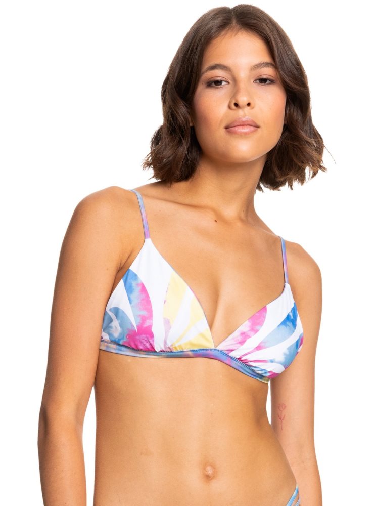 Hauts De Bikini Roxy POP SURF Reversible Fixed Triangle Bleu Femme | XED-02167810