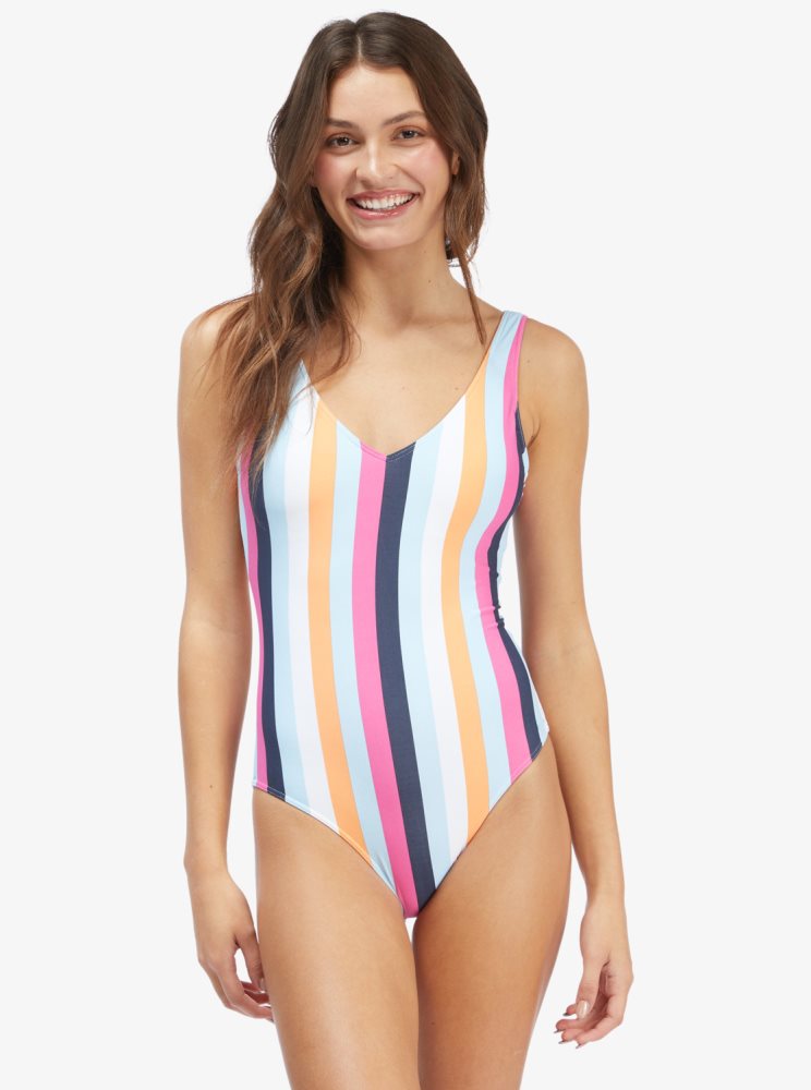 Maillots De Bain Roxy Holiday Jungle Bleu Stripes Femme | PKN-65459558