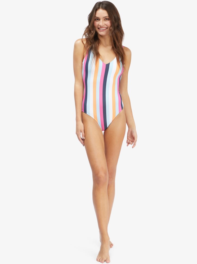 Maillots De Bain Roxy Holiday Jungle Bleu Stripes Femme | PKN-65459558