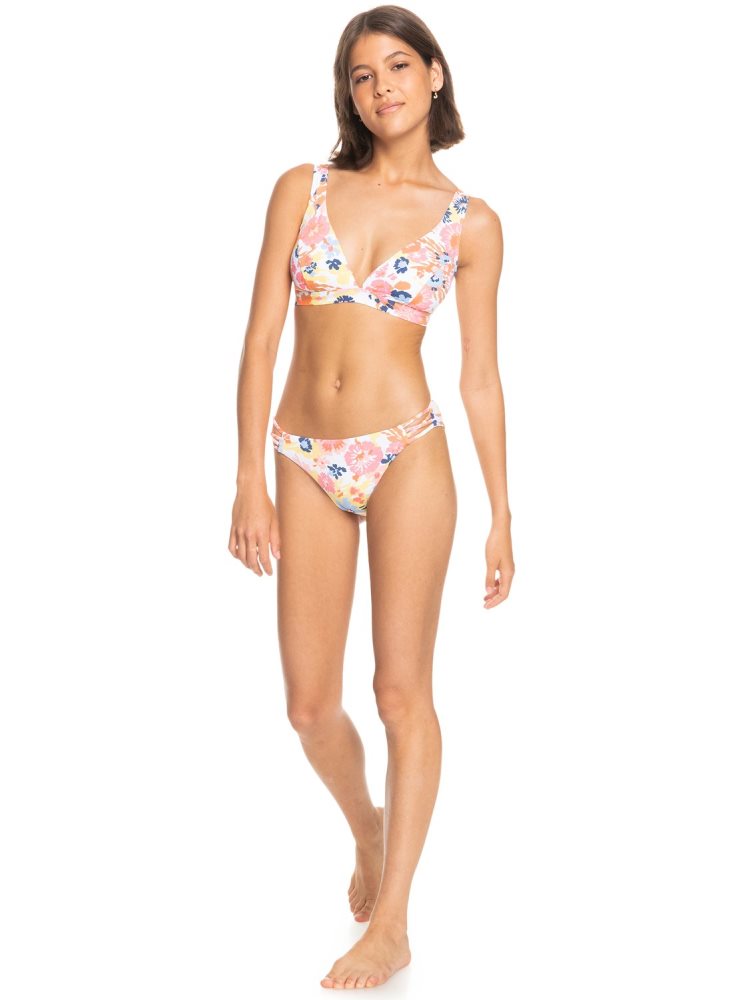 Bas De Bikini Roxy Printed Beach Classics Hipster Blanche Femme | SSQ-12870302