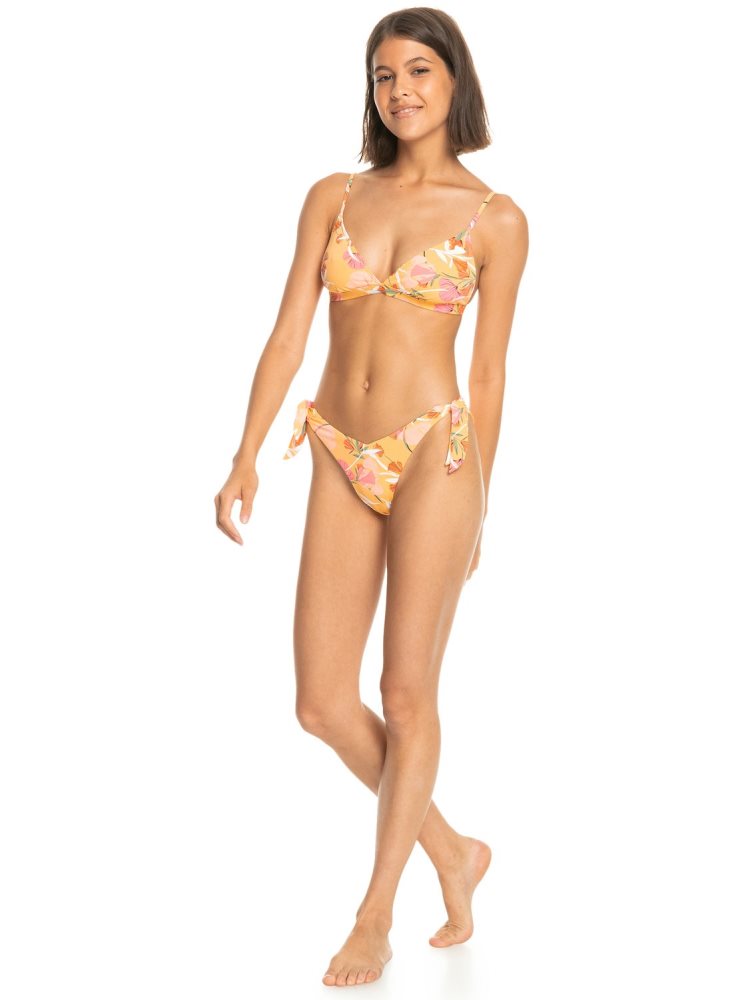 Hauts De Bikini Roxy Printed Beach Classics Fixed Triangle Jaune Fleur Femme | BDN-87772596