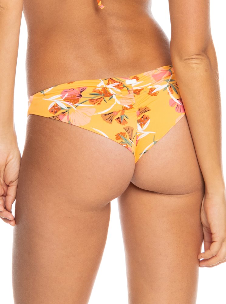 Bas De Bikini Roxy Printed Beach Classics Cheeky Jaune Fleur Femme | CAJ-35130979