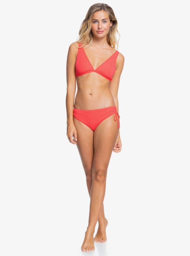 Hauts De Bikini Roxy Solid Beach Classics Elongated Triangle Rouge Femme | OET-76226986