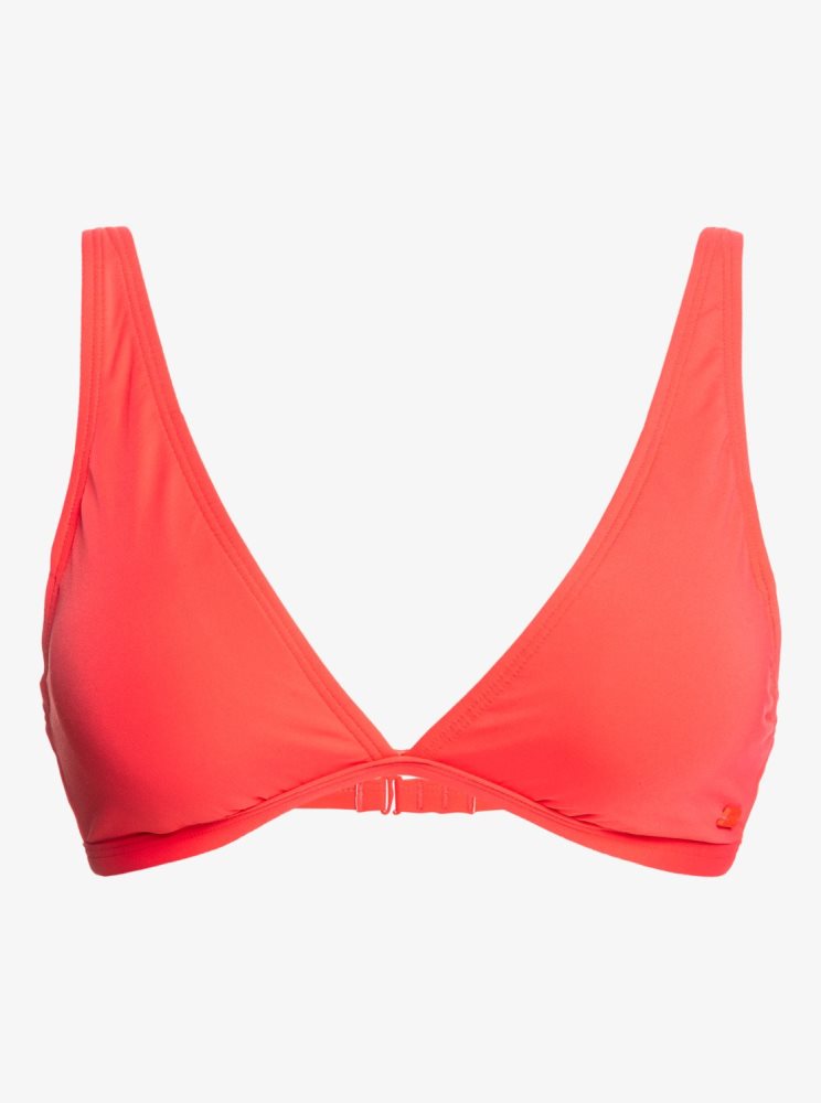 Hauts De Bikini Roxy Solid Beach Classics Elongated Triangle Rouge Femme | OET-76226986