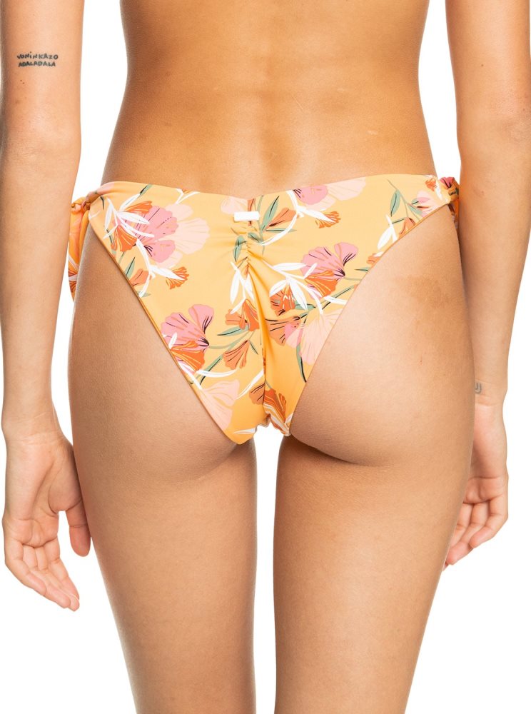 Bas De Bikini Roxy Printed Beach Classics Cheeky Jaune Fleur Femme | IBW-90857482