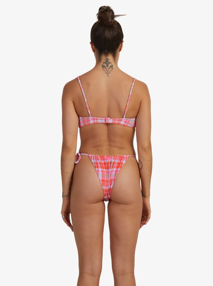 Bas De Bikini Roxy Tartan Times Tie-Side Orange Femme | RMH-22804512