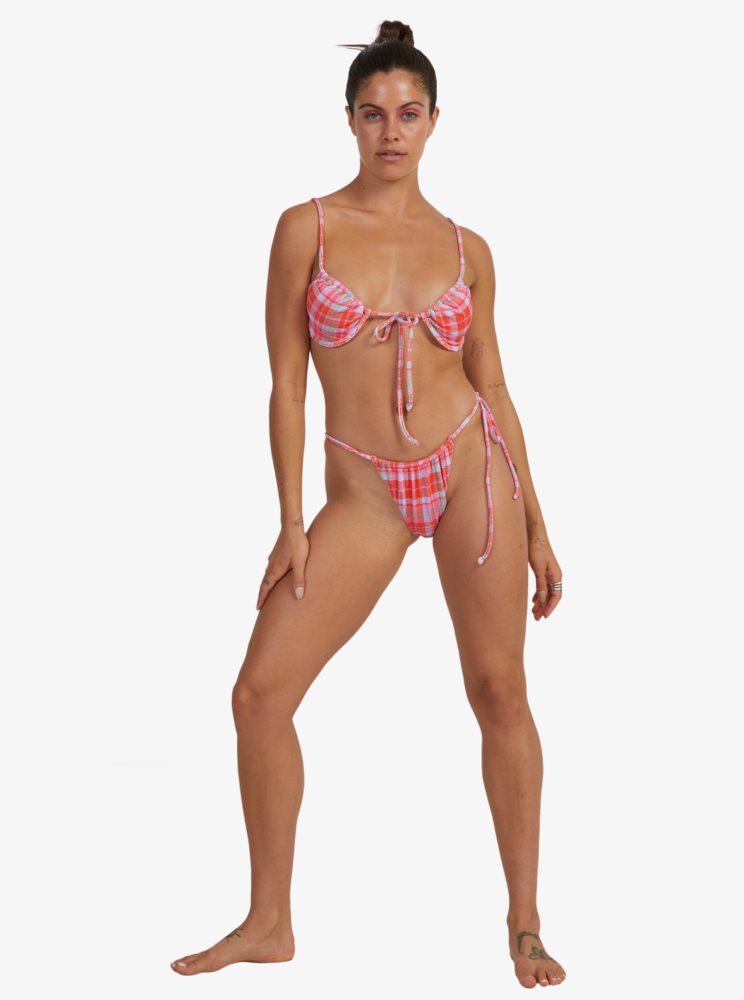 Bas De Bikini Roxy Tartan Times Tie-Side Orange Femme | RMH-22804512