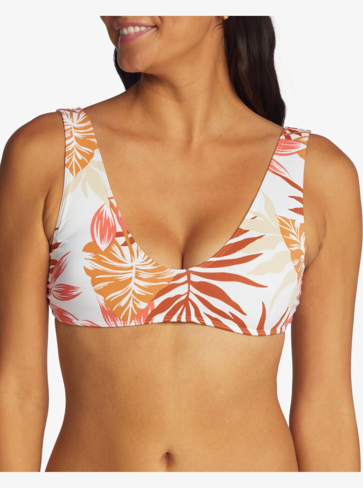 Hauts De Bikini Roxy Printed Beach Classics Bralette Blanche Femme | PMP-19981089