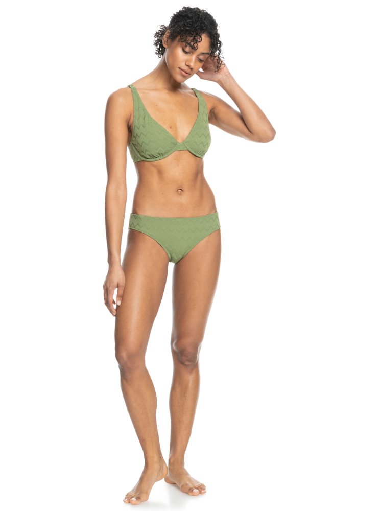 Bas De Bikini Roxy Current Coolness Hipster Vert Olive Vert Femme | KLD-06283260