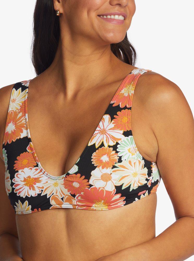 Hauts De Bikini Roxy Printed Beach Classics Bralette Grise Foncé Femme | ZWV-60776770