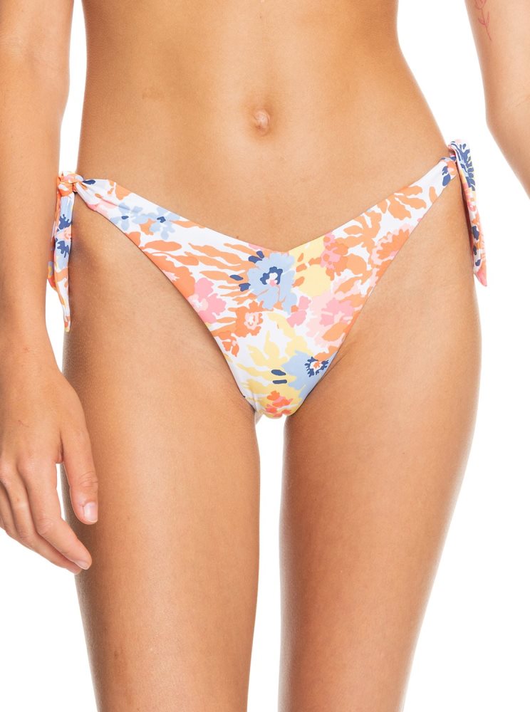 Bas De Bikini Roxy Printed Beach Classics Cheeky Blanche Femme | LHR-68559786