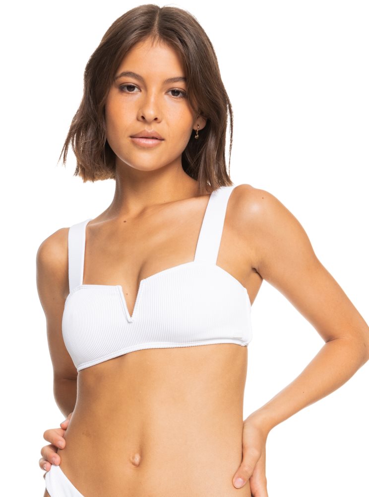 Hauts De Bikini Roxy Love Bralette Blanche Femme | QDT-05972608