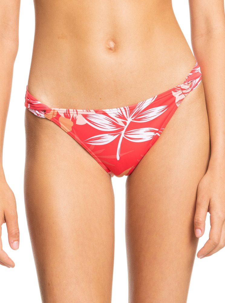 Bas De Bikini Roxy Seaside Tropics Mid-Taille Blanche Rouge Femme | BUX-10390638