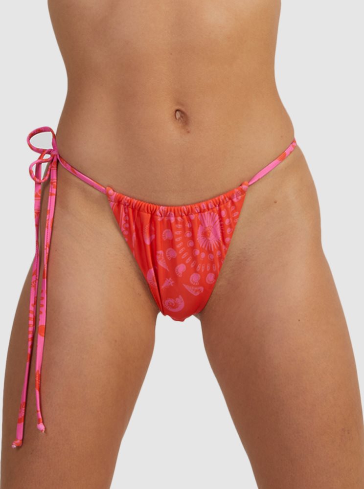 Bas De Bikini Roxy Mystic Shell Tie-Side Orange Femme | BUR-78814643