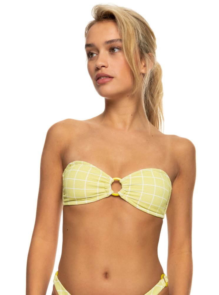 Hauts De Bikini Roxy Salty Shine O-Ring Bandeau Vert Femme | PPX-25933659