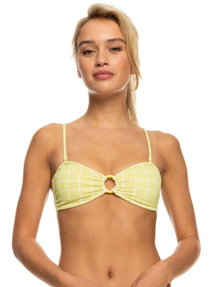 Hauts De Bikini Roxy Salty Shine O-Ring Bandeau Vert Femme | PPX-25933659