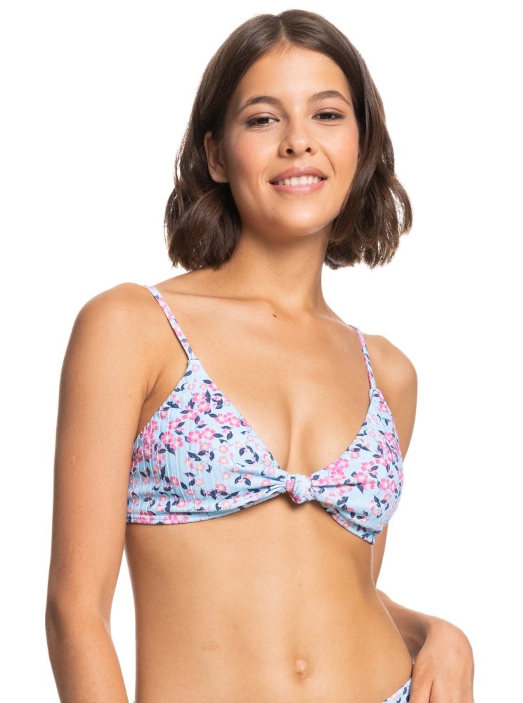 Hauts De Bikini Roxy Love Rib Monyca Triangle Bleu Femme | CRA-66356189