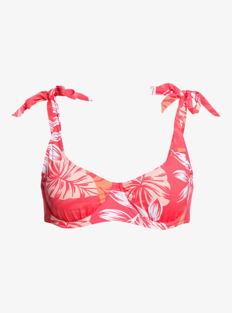 Hauts De Bikini Roxy Seaside Tropics D-Cup Underwire Blanche Rouge Femme | JGJ-36173522