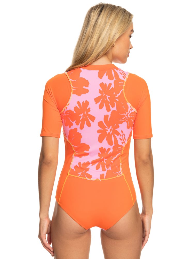 Maillots De Bain Roxy Surf.Kind.Kate. Corta Sleeve Rose Femme | MAR-58664478