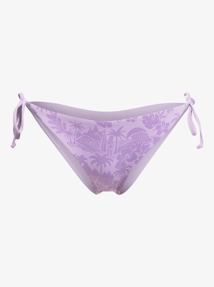 Bas De Bikini Roxy Surf.Kind.Kate. Tie Side Reversible Violette Rose Femme | XMW-00578056