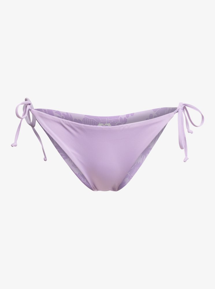 Bas De Bikini Roxy Surf.Kind.Kate. Tie Side Reversible Violette Rose Femme | XMW-00578056