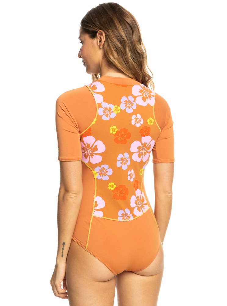 Maillots De Bain Roxy Surf.Kind.Kate. Corta Sleeve Rose Femme | HXV-60478219